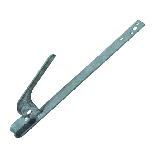 Galvanized flat safety hook with ring-shaped attachment